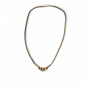 Vintage gold tone 16 inch necklace with crystal accent